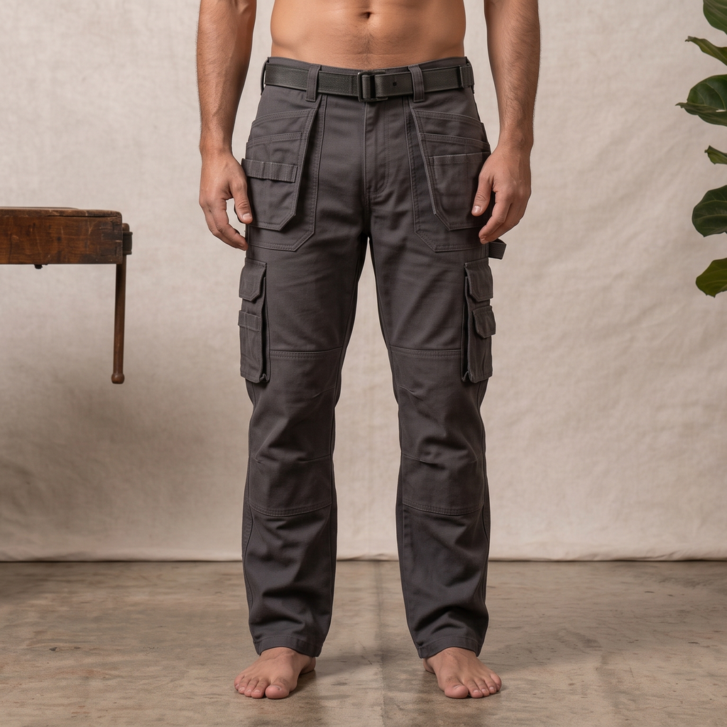 Multi-Pocket Cargo Work Trousers