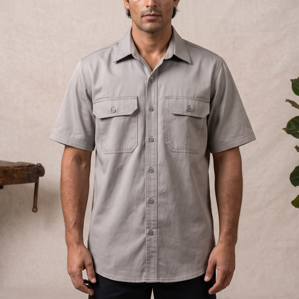 Factory & Utility Half-Sleeve Work Shirt