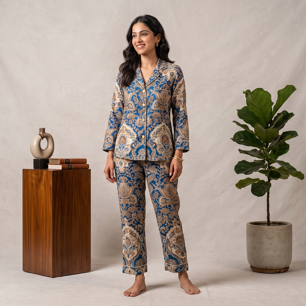 Two-Piece Printed Night Suit Set